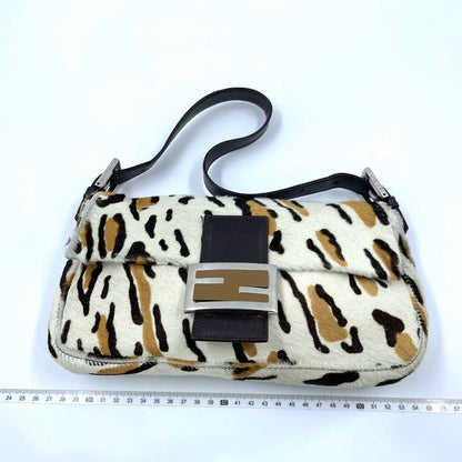 Fendi Baguette Pony hair in leopard print Brown