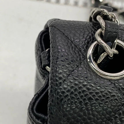 Chanel Classic Flap Mini Black Caviar Silver Hardware 2017-18