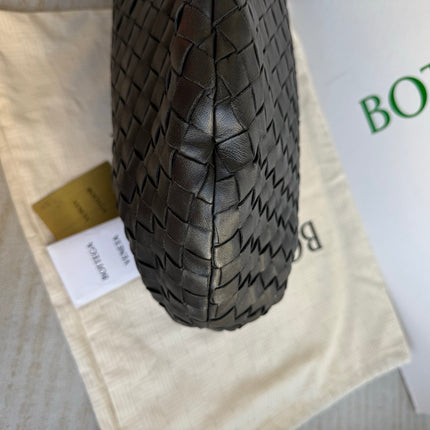 Bottega Veneta Jodie Small Black Lambskin Leather Silver Hardware