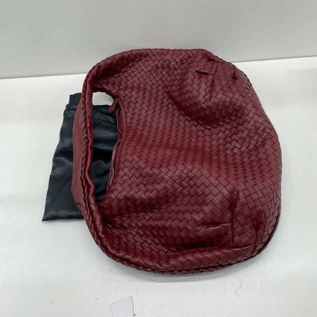 Sold Bottega Veneta Belly Hobo Intrecciato Burgundy Ancora Red Medium 45cm