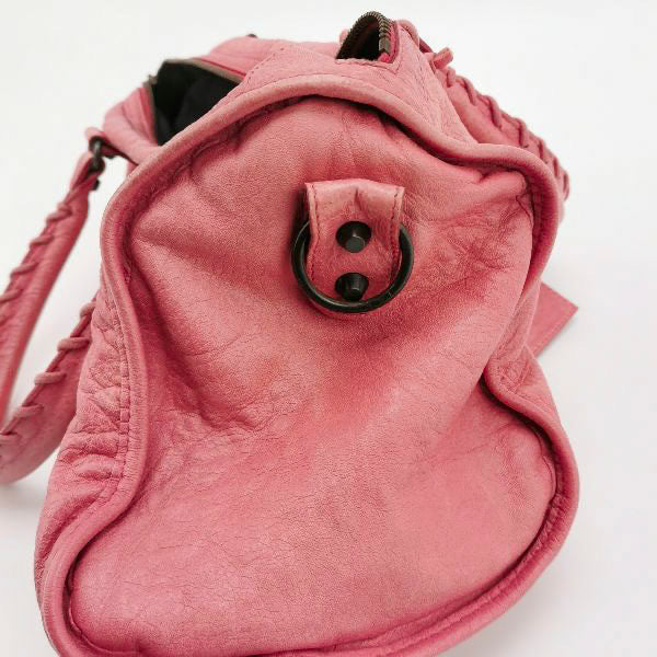 Balenciaga City Bag Pink with Black hardware Large Crossbody Bag