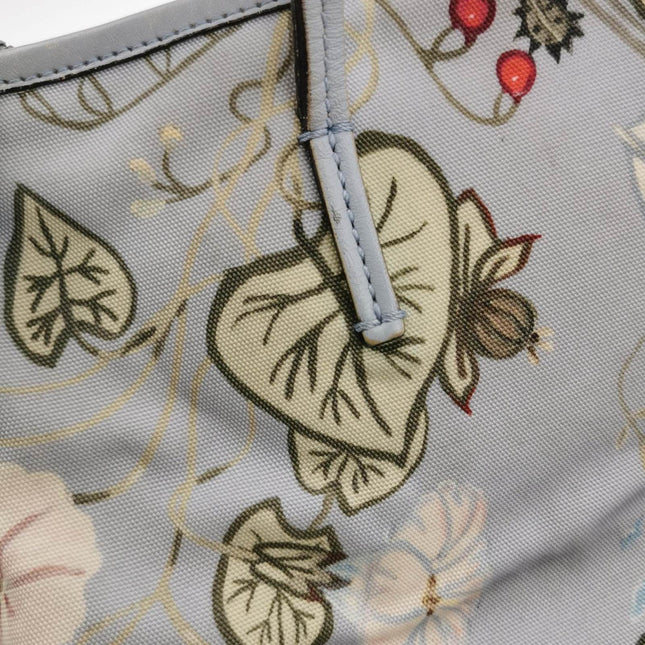 Sold Gucci Flora Knight Tote Blue Nylon and Leather Small