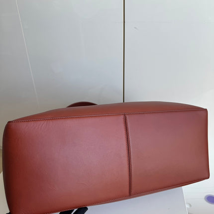 Bottega Veneta Cabat Large Intreccio Leather Tote Bag Burgundy Brick Red