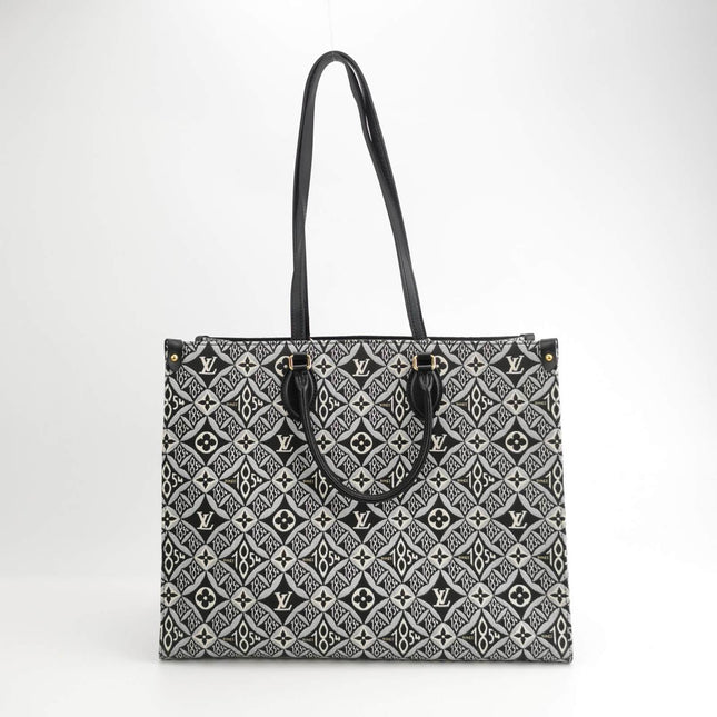 Sold Louis Vuitton OnTheGo Since 1854 Grey Jacquard and Black Cowhide Leather Multicolor GM Tote Bag