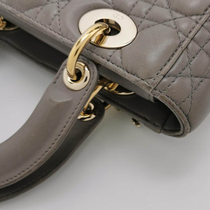 Lady Dior ABCdior 2017 Grey Cannage Lambskin Leather Handbag