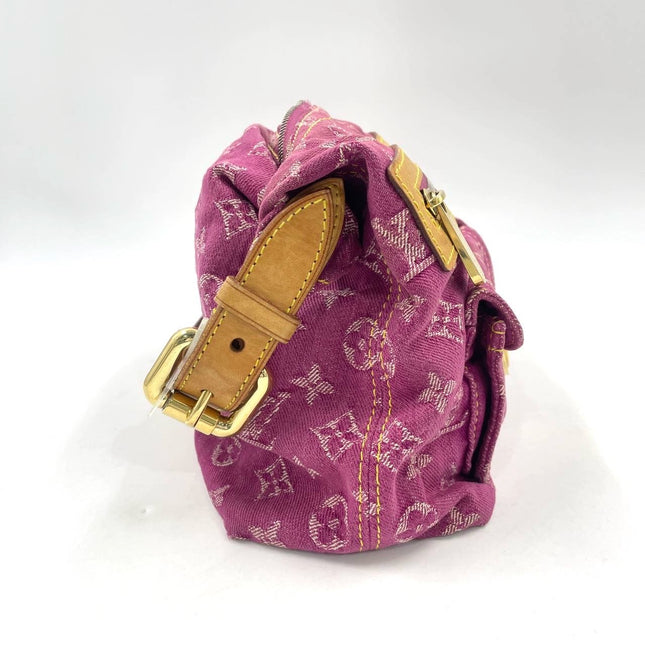 Louis Vuitton Monogram Pink Denim Baggy PM Shoulder Bag