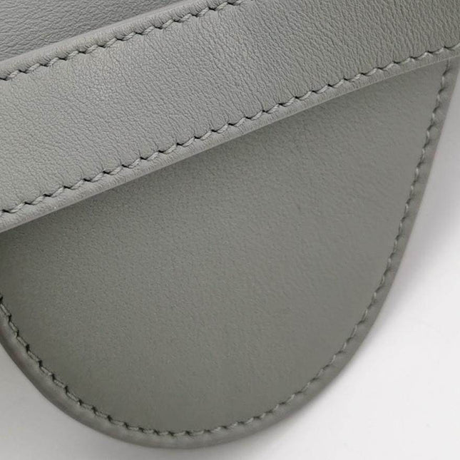 Sold Dior Saddle 2020 Medium Calfskin Leather Matte Monochrome Grey