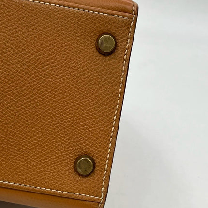 Hermes Kelly 28 Sellier Brown Gold Epsom Leather Gold Hardware 1985