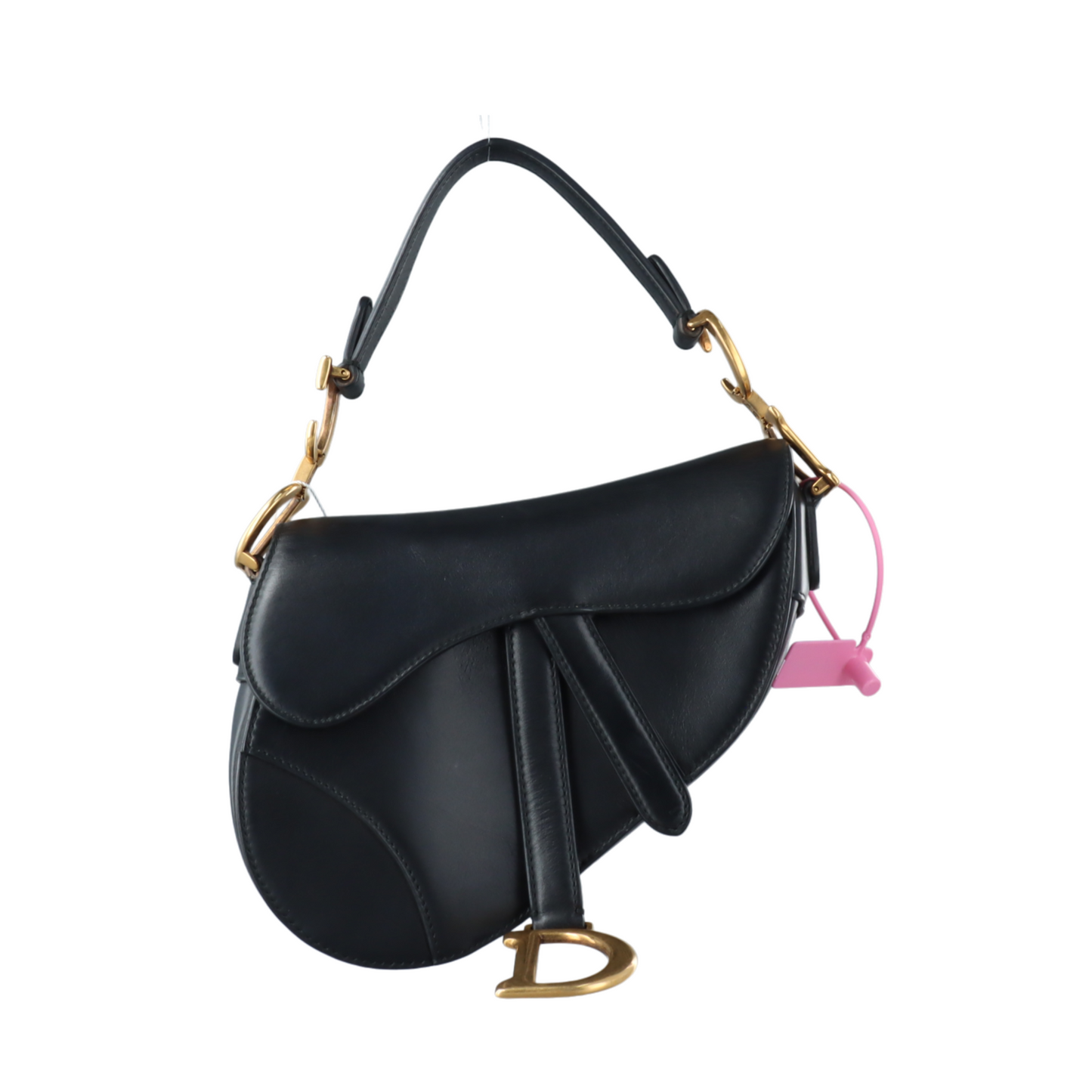 Sold Dior Saddle Medium Black Smooth Leather with Studded Strap Luxbags