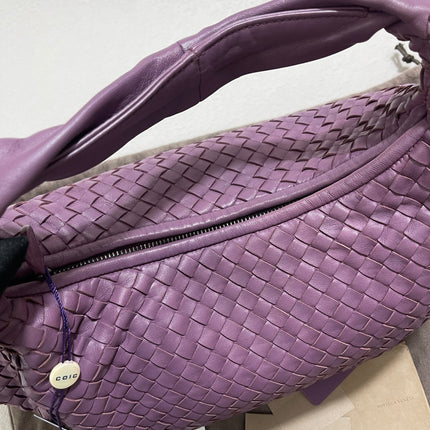 Bottega Veneta Belly Hobo Intrecciato Lambskin Leather Lilac Purple Medium 40cm