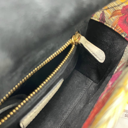 Lady Dior Mini Embroidered Phoenix Cloth Multicolor Handbag