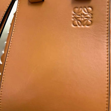 Loewe Hammock Mini Brown Leather Raffia Top Handle Crossbody Bag