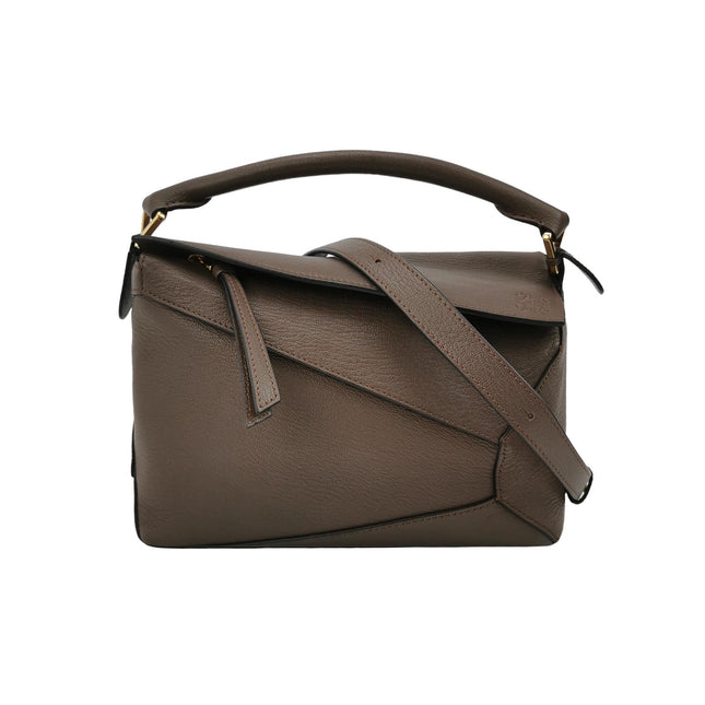 Loewe Puzzle Small Leather Dark Chocolate Brown Crossbody Bag New Design-Luxbags