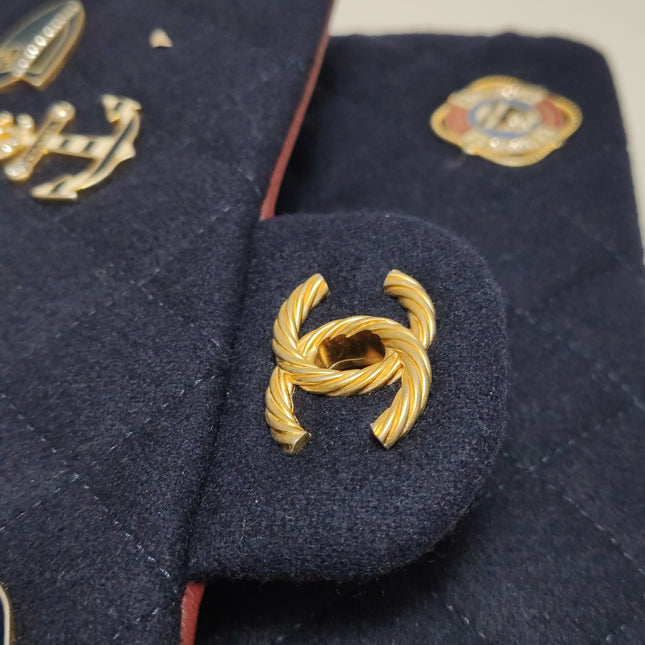 Chanel Medium Classic Double Flap Bag Métiers d'Art Paris-Hamburg 2018 Wool Nautical Charms