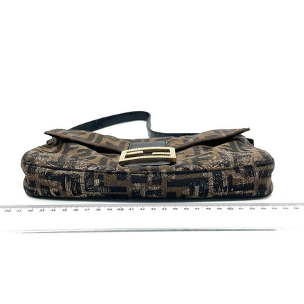 Sold Fendi Baguette Classic Zucca Print Fendi Monogram Glossy Embroidery Lizzard Skin Strap