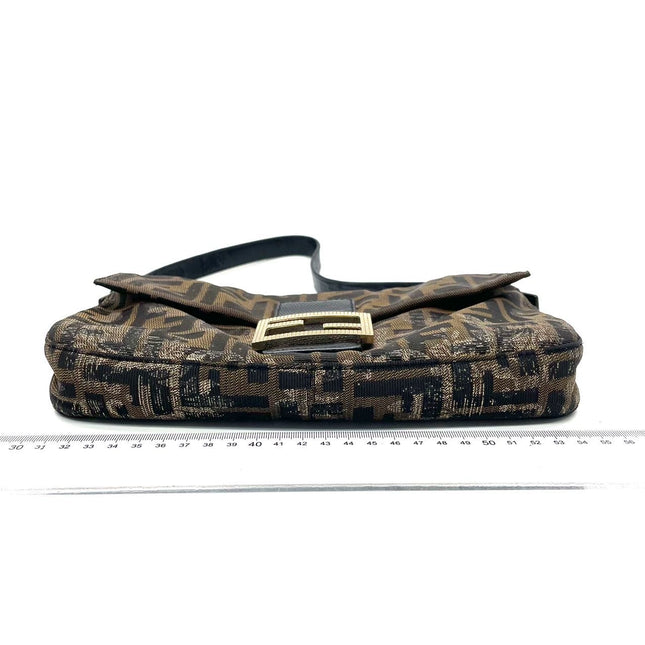 Sold Fendi Baguette Classic Zucca Print Fendi Monogram Glossy Embroidery Lizzard Skin Strap