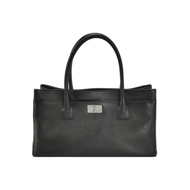 Chanel Cerf Executive East West Black Caviar Leather Handbag