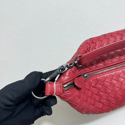 Bottega Veneta Sloane Shoulder Bag Burgundy Red Small 25cm