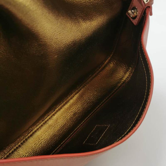 Sold Fendi Baguette Pink Leather with Gold Studded Metal Buckle