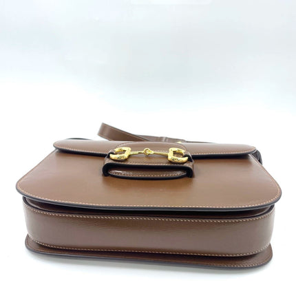 Gucci 1955 Horsebit Shoulder Bag Caramel Brown Small Leather