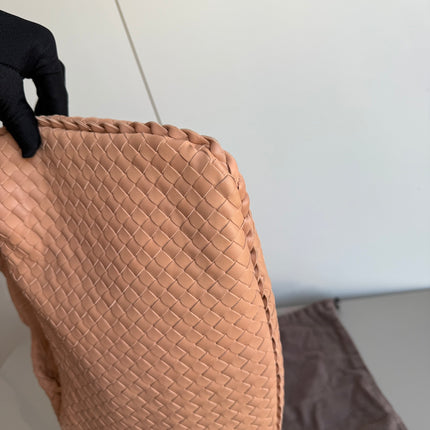 Bottega Veneta Veneta Hobo Beige Almond Lambskin Leather 40cm