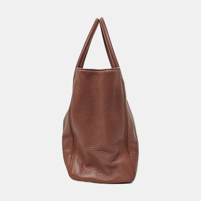 Chanel Cerf Executive Latte Dusty Pink Caviar Leather Handbag Silver Hardware With Strap