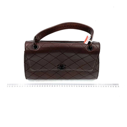 Chanel Vintage Top Handle Kelly Flap Bag Chocolate Brown Cannage Lambskin Leather, 1997-1999