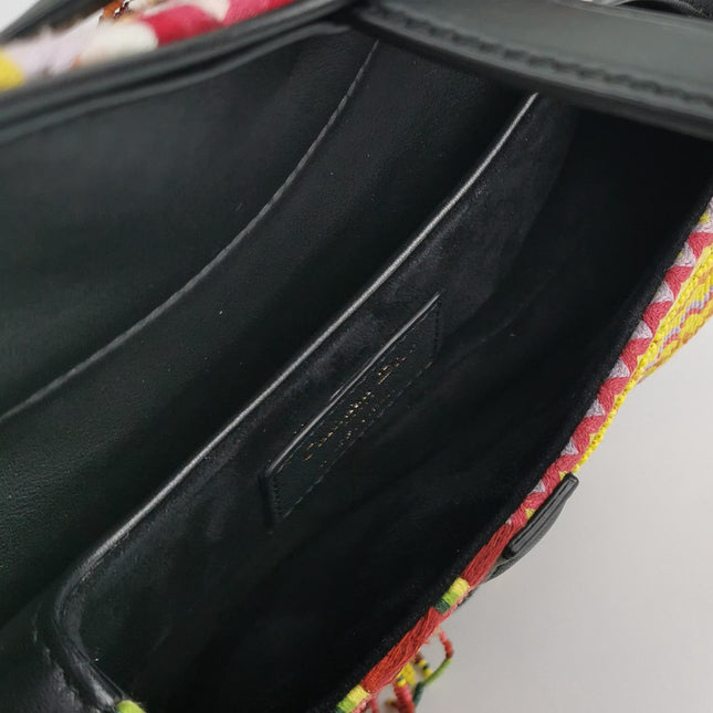 Dior Saddle Mini Multicolor Beaded Tassel Shoulder Bag 2018