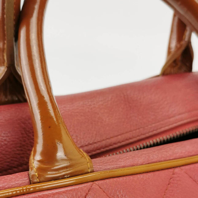 CHANEL Caviar Quilted Large Bowler Bag Red