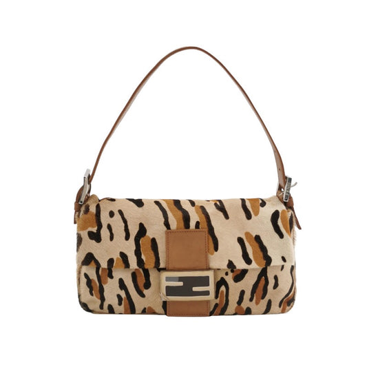 Fendi Baguette Pony hair in leopard print Brown-Luxbags