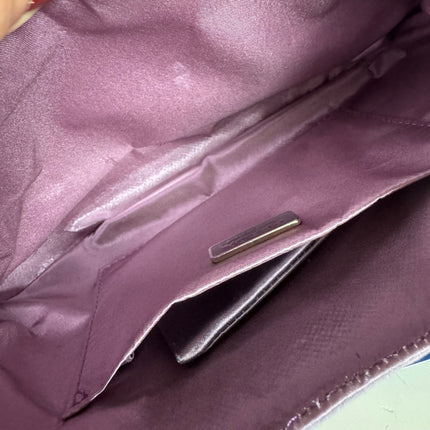 RARE Prada Vintage Cleo Purple Silk and Sequins Evening Handbag