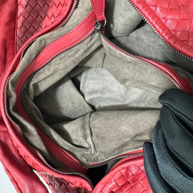 Sold Bottega Veneta Hobo Bag Large Burgundy Red Lambskin leather 52cm