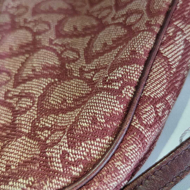 Sold Dior Trotter Mini Saddle bag Burgundy Red Oblique