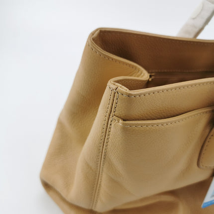 Chanel Cerf Executive Medium Beige Leather Handbag 35cm
