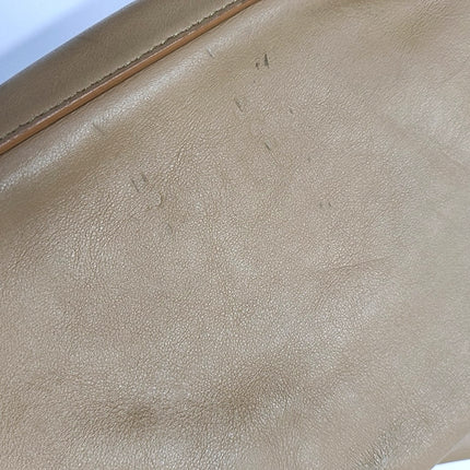 Fendi Baguette Beige Leather with Gold Studded Metal Buckle