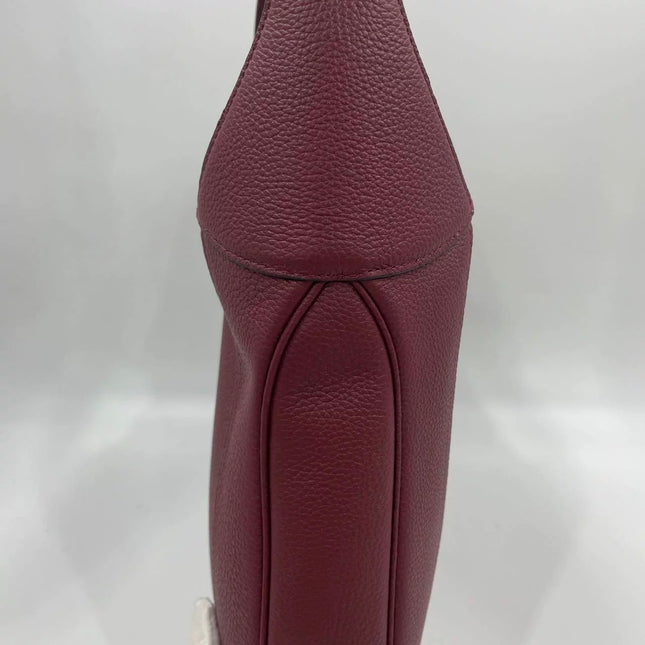 Gucci Jackie 1961 Burgundy Large Pebbled Leather Shoulder Bag with Strap