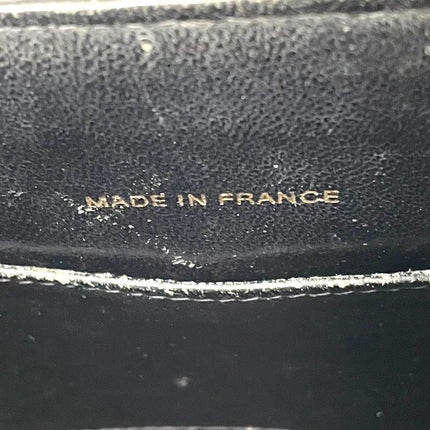 Sac Chanel Vintage Kelly à Rabat en Cuir Noir avec Bandoulière Réglable et Bijouterie en Or 24 carats