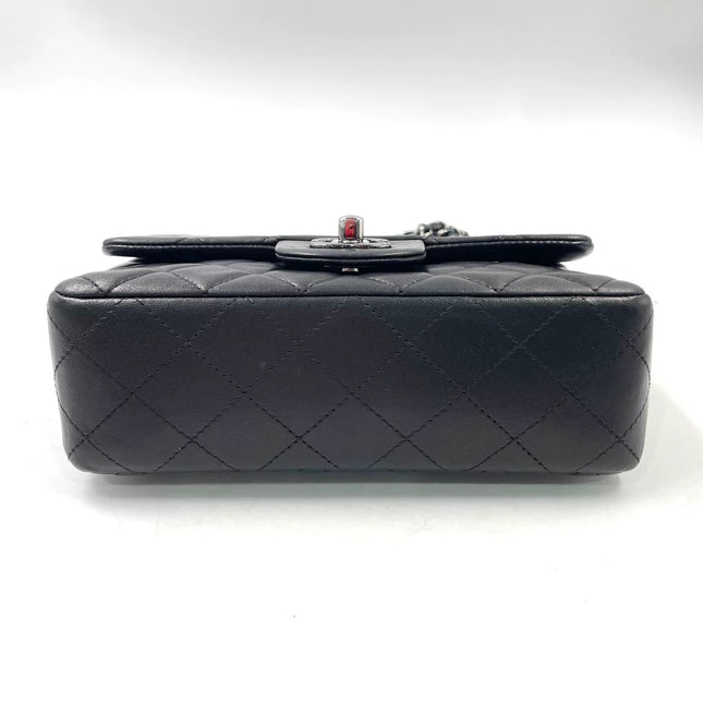 Chanel Classic Flap Mini Black Lambskin Silver Hardware 2011-12