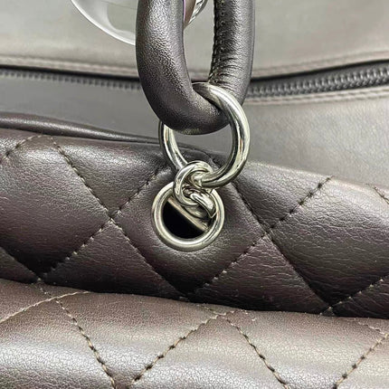 Chanel Cambon Large Dark Brown Calfskin Leather Double Strap Handbag