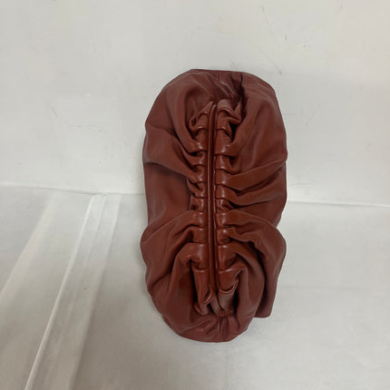 Bottega Veneta Pouch Calfskin Leather Brick Red Large