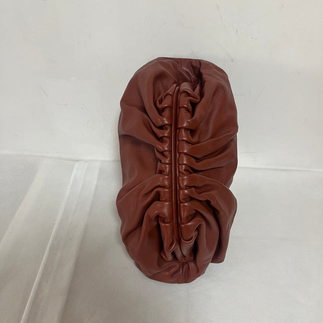 Bottega Veneta Pouch Calfskin Leather Brick Red Large