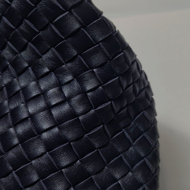 Bottega Veneta Cabat MM Intreccio Leather Tote Bag Navy 40cm