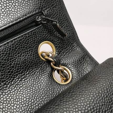 Chanel Classic Flap Medium Black Caviar Leather Gold Hardware, 2009-2010