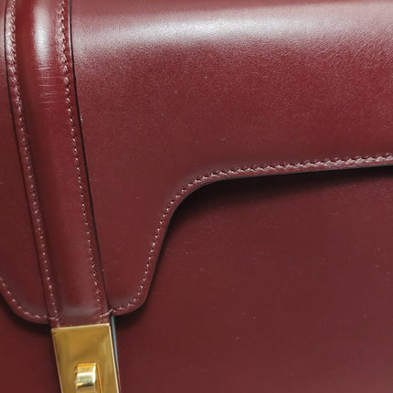 Celine 16 Bag Medium Burgundy Smooth Calfskin Leather With Strap