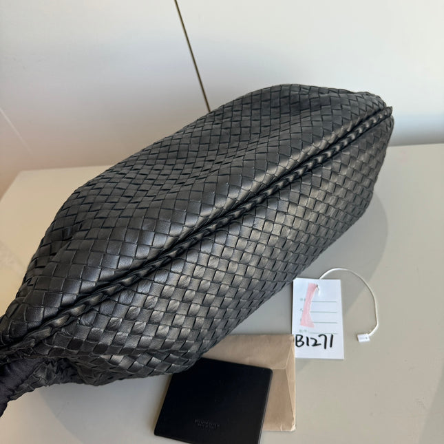 Sold Bottega Veneta Belly Hobo Intrecciato Leather Black Large 52cm