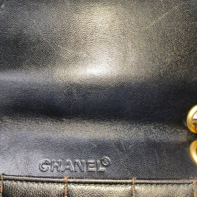 Chanel Chocolate Bar Black Flap Bag Gold Hardware, 2002-2003
