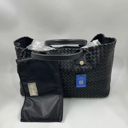 Bottega Veneta Cabat Large Intreccio Leather Tote Bag Black 40cm