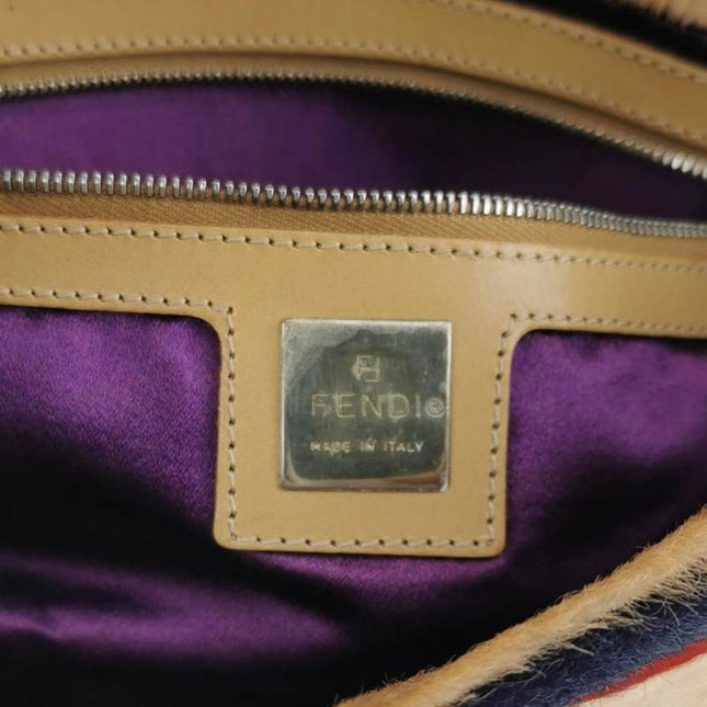 Sold Fendi Baguette Pony-style Calfskin Leather Multicolor Abstract Geometric Patchwork