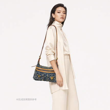 Louis Vuitton Monogram Blue Denim Baggy PM Shoulder Bag