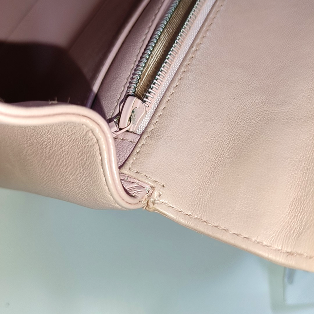 Chanel Vintage Top Handle Trendy CC Kelly Flap Bag Pink Cannage Lambskin Leather 24k Gold Plated Hardware